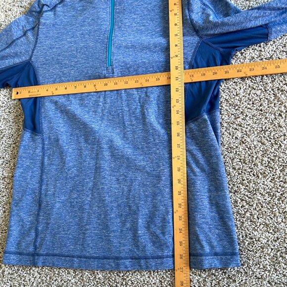 Lululemon Men's Sz Extra Large Blue Long Sleeve 1/4 Zip Pullover Training Shirt - Picture 7 of 8